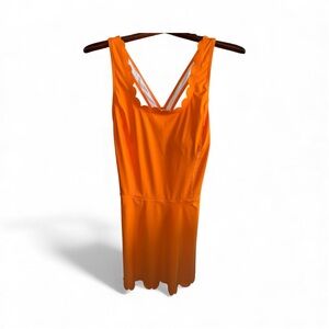 Attraco Bright Orange Athletic Tennis Prep Scalloped Sporty Women’s XL Dress Gym